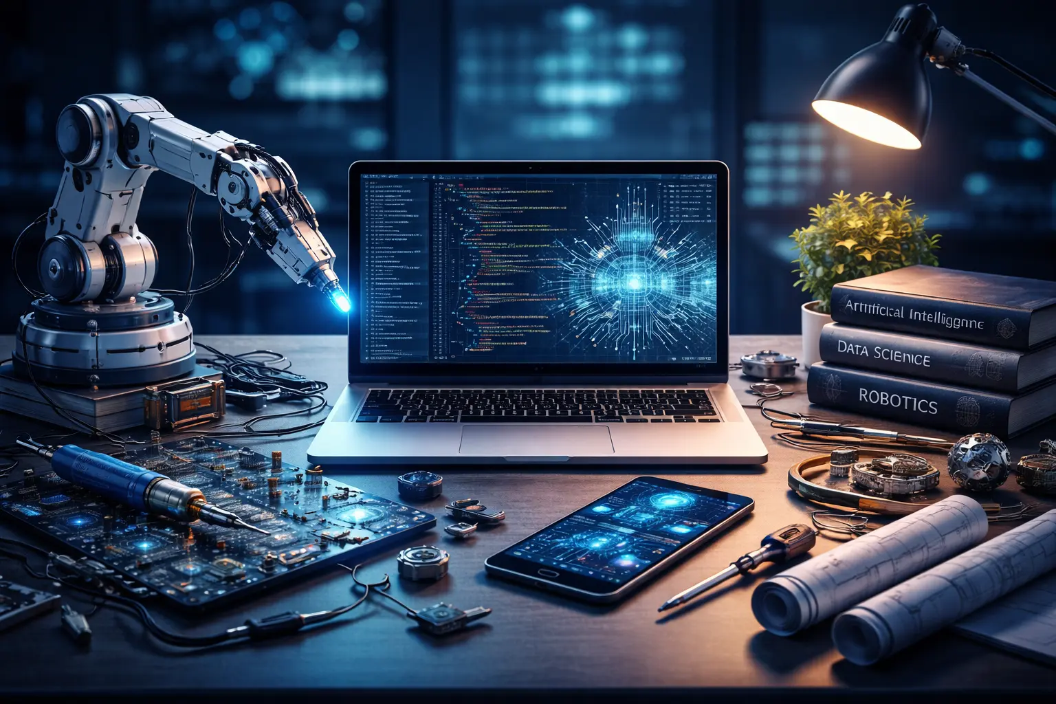 Person with glasses looking at laptop with code